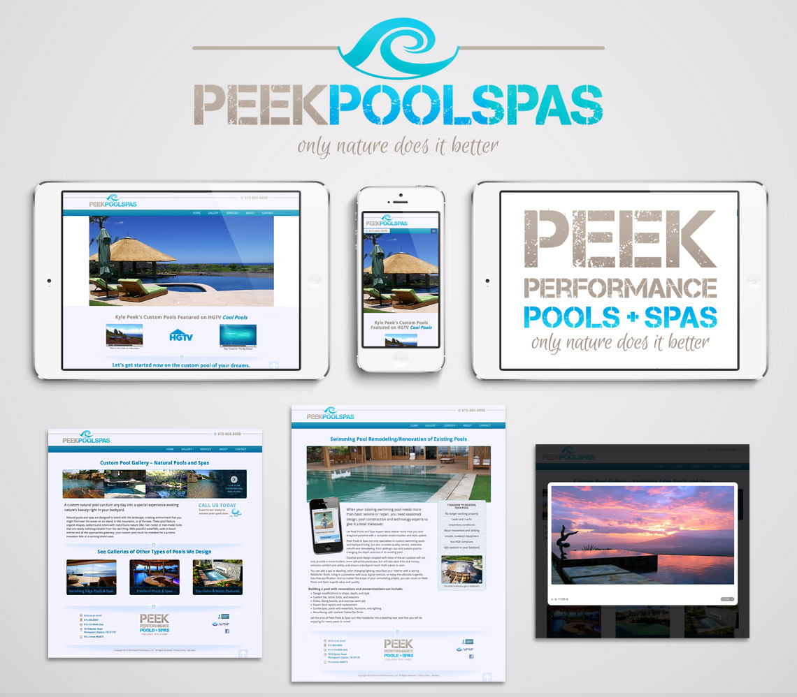 Logo and Responsive Web Site for Peek Pools