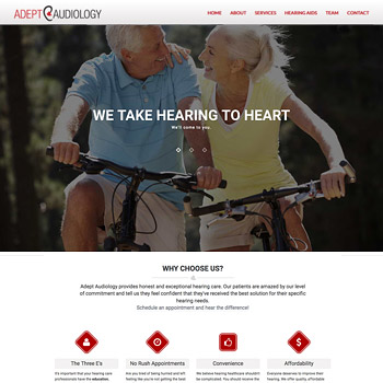Web Site Design for Adept Audiology, Sarasota, Florida