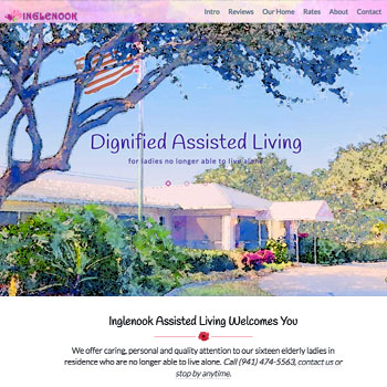 Website Design for Inglenook Assisted Living, Englewood, Florida
