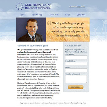 Website Design for Northern Plains Insurance and Finance