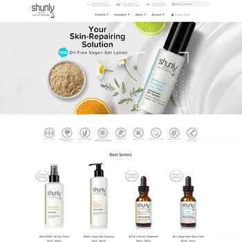 Website Design for Shunly Skincare
